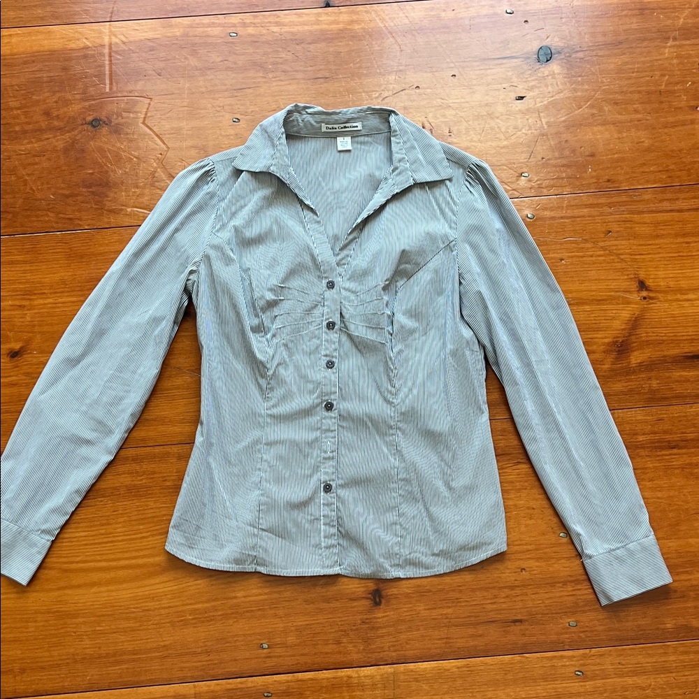 Dalia Collection pinstriped button up